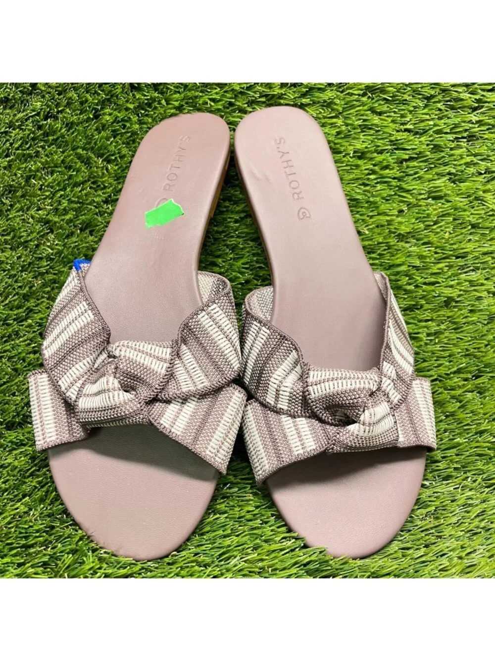 Rothy's The Knot Womens Size 10 Brown Taupe Beach Casual Outdoor Slide Sandals
